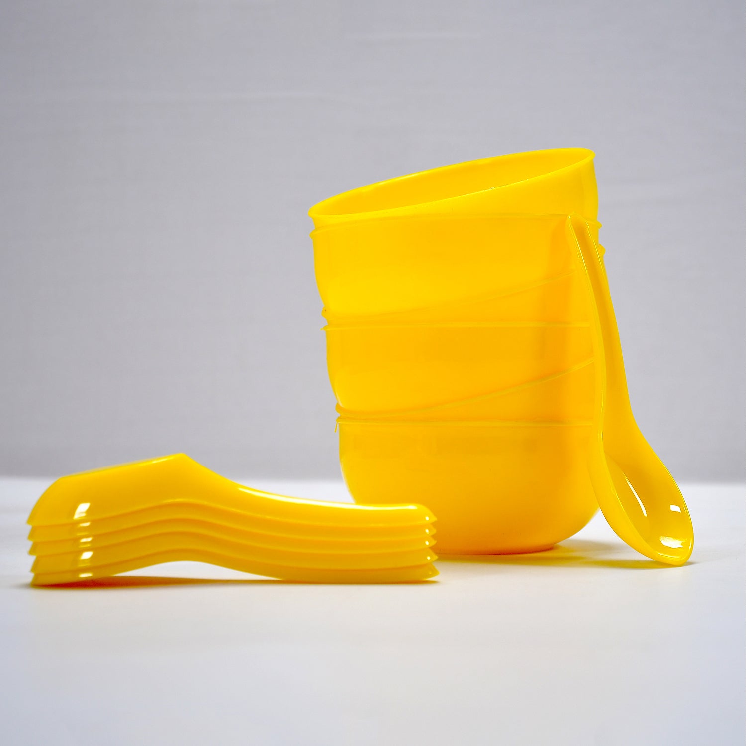 5105 Soup Bowl Spoon Set Plastic For Kitchen  Home Use 5105 Soup Bowl Spoon Set Plastic For Kitchen  Home Use